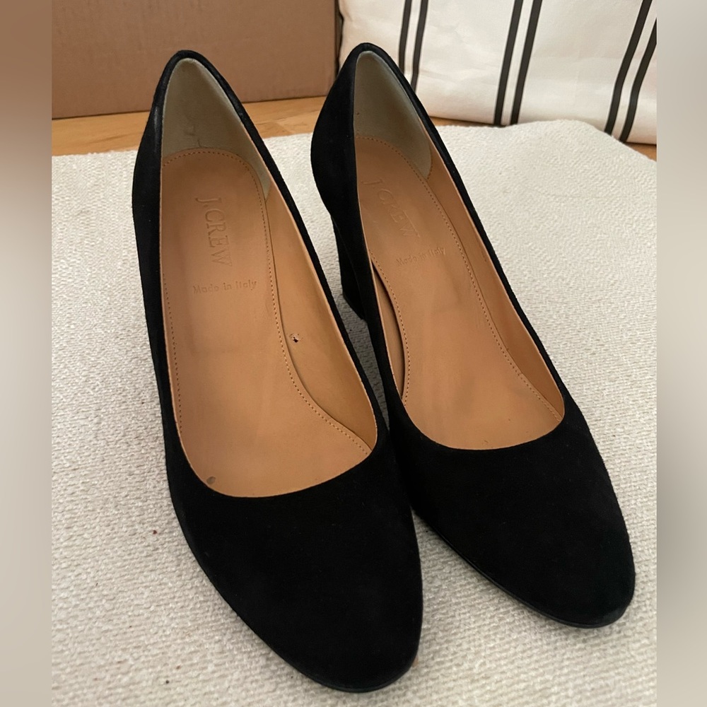 7.5W J Crew Martina Suede Wedges (Black)